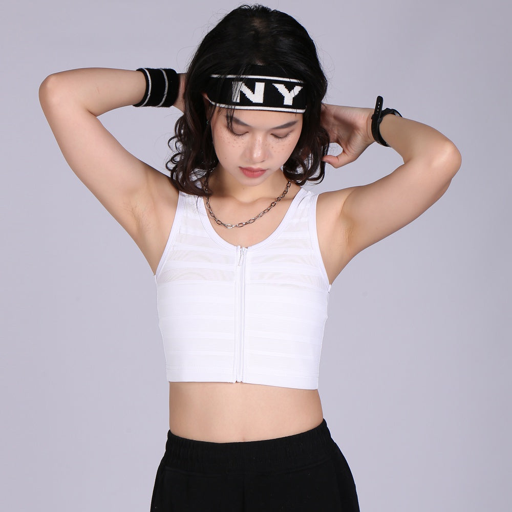 Front Bandage Zipper Short Zebra